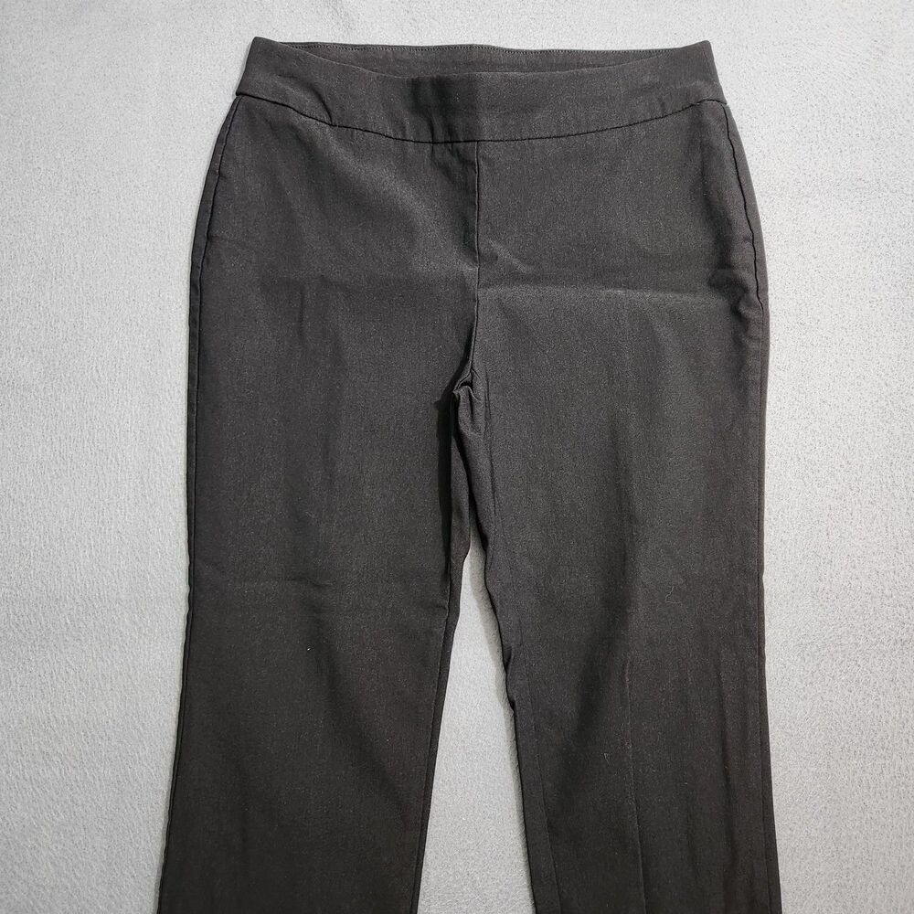 Chico's Women 00 US 2R Black Mid Rise Pull On Nylon Slim Straight Ankle Pants - Picture 3 of 10